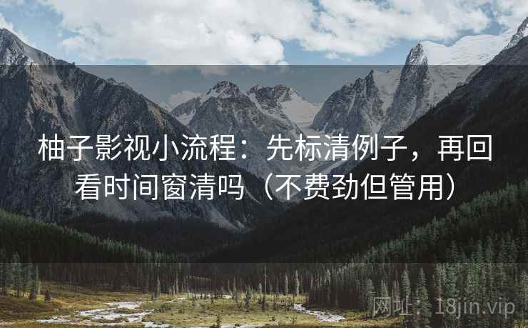 柚子影视小流程：先标清例子，再回看时间窗清吗（不费劲但管用）