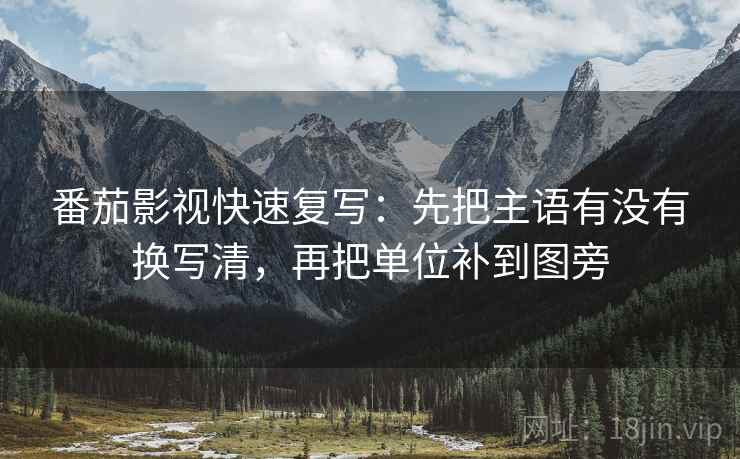 番茄影视快速复写：先把主语有没有换写清，再把单位补到图旁